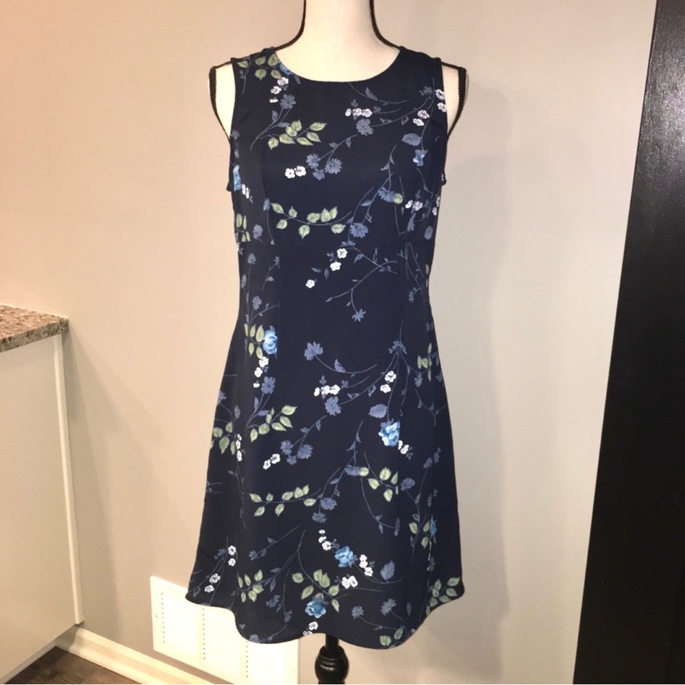 Navy Floral Dress